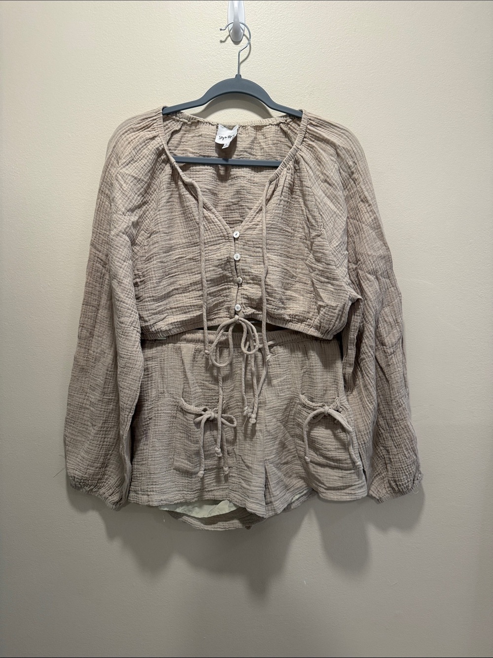 Lightweight Taupe Cropped Set
